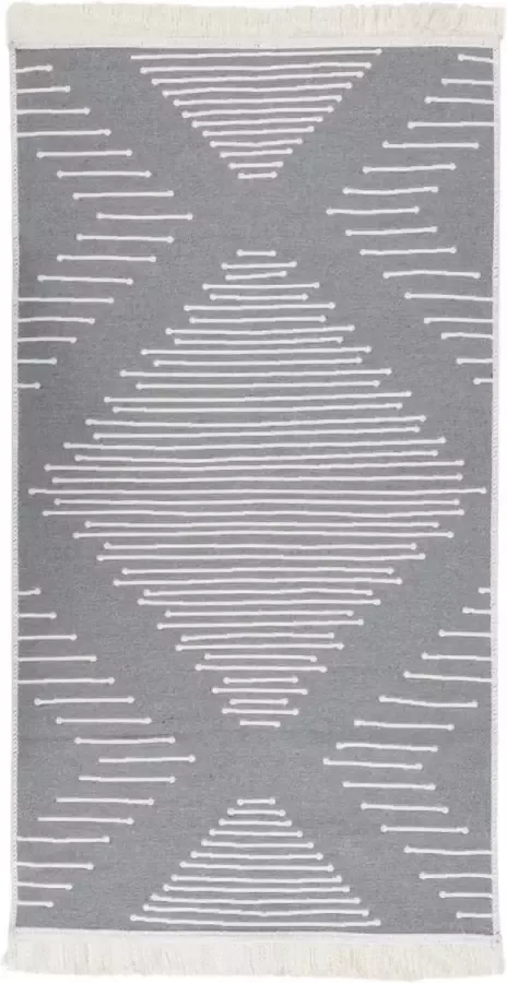 Furniture Limited Vloerkleed 80x150 cm katoen donkergrijs