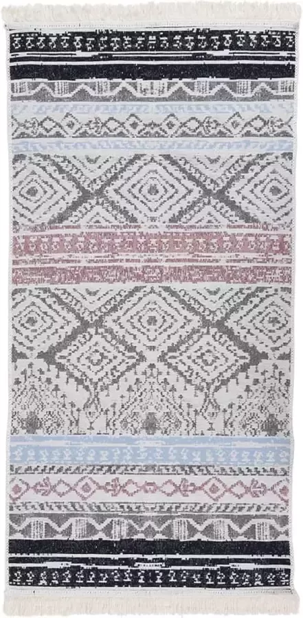 Furniture Limited Vloerkleed 80x150 cm katoen roze en aqua