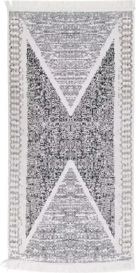 Furniture Limited Vloerkleed 80x150 cm katoen zwart en grijs