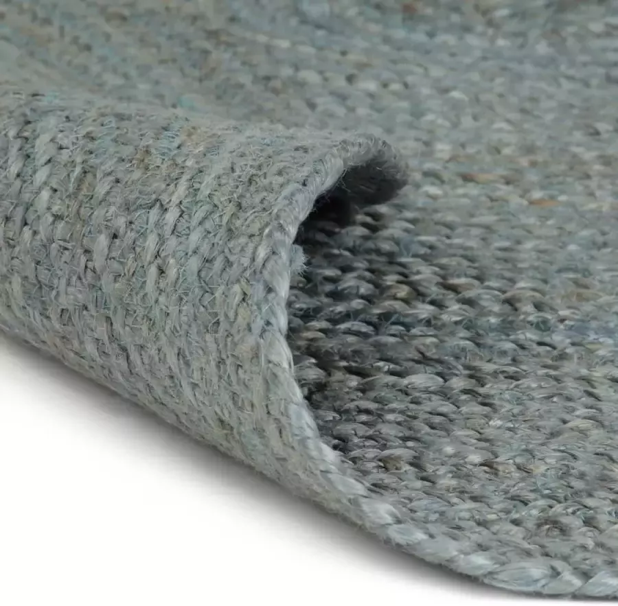 Furniture Limited Vloerkleed handgemaakt rond 150 cm jute olijfgroen