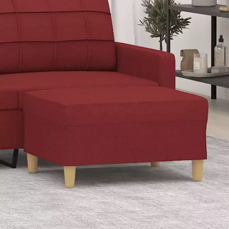 Furniture Limited Voetenbank 70x55x41 cm stof wijnrood