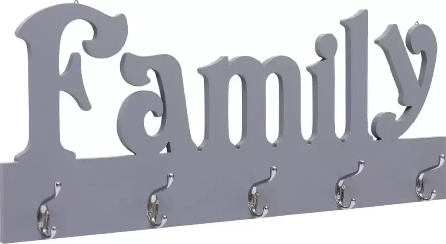 Furniture Limited Wandkapstok FAMILY 74x29 5 cm grijs
