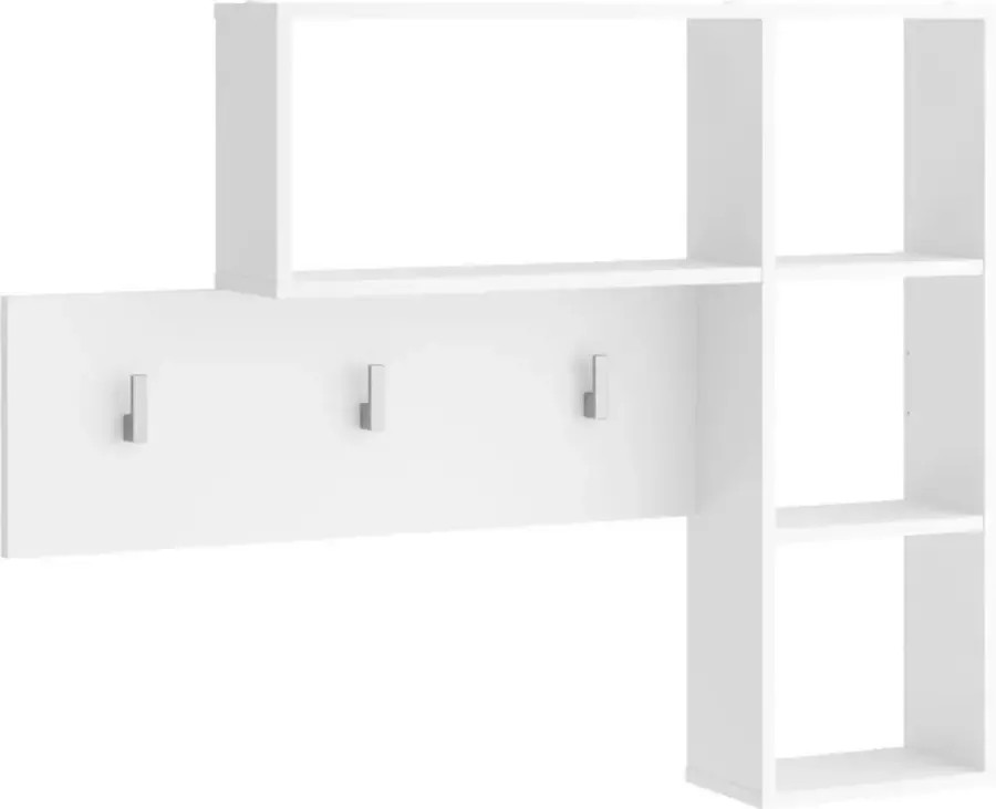 Furniture Limited Wandkapstok met 4 open vakken wit