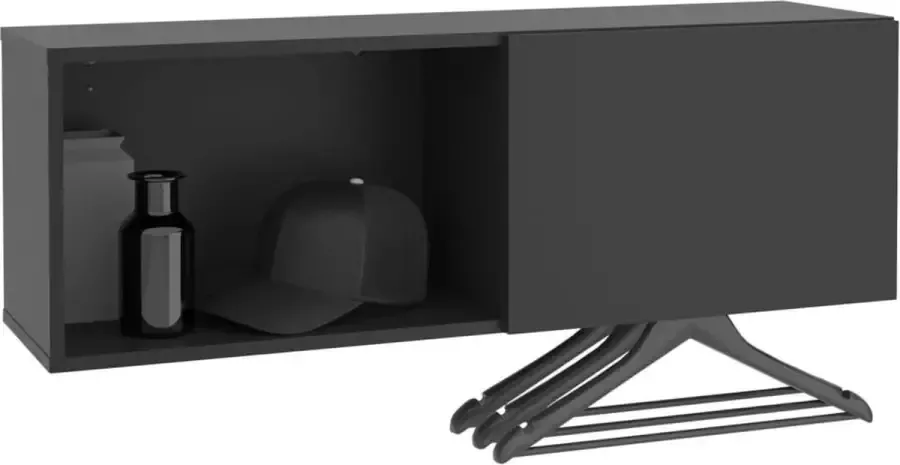 Furniture Limited Wandkapstok met vak 99 1x27 2x33cm zwart