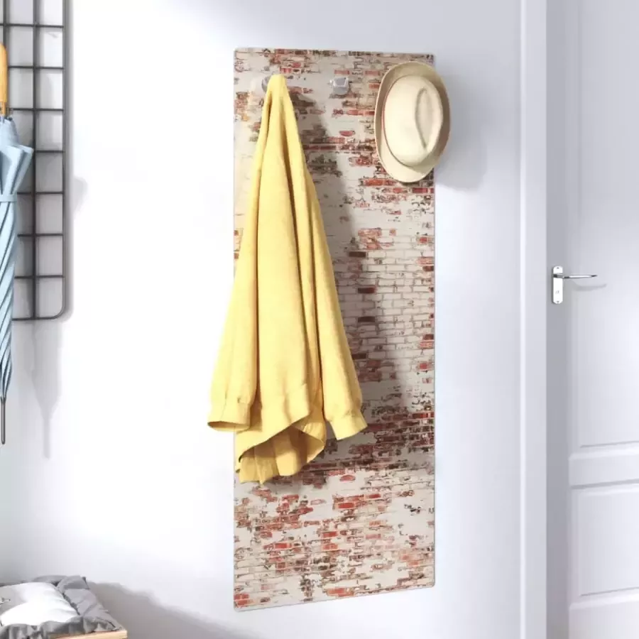 Furniture Limited Wandkapstok stenen muur 125x50 cm gehard glas