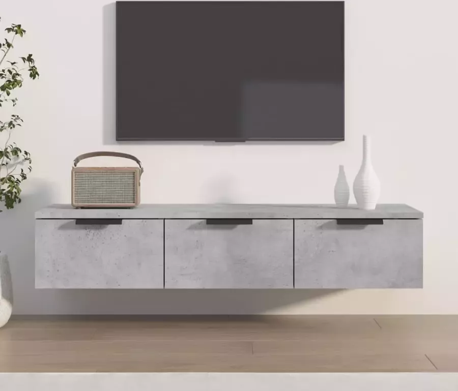 Furniture Limited Wandkast 102x30x20 cm bewerkt hout betongrijs