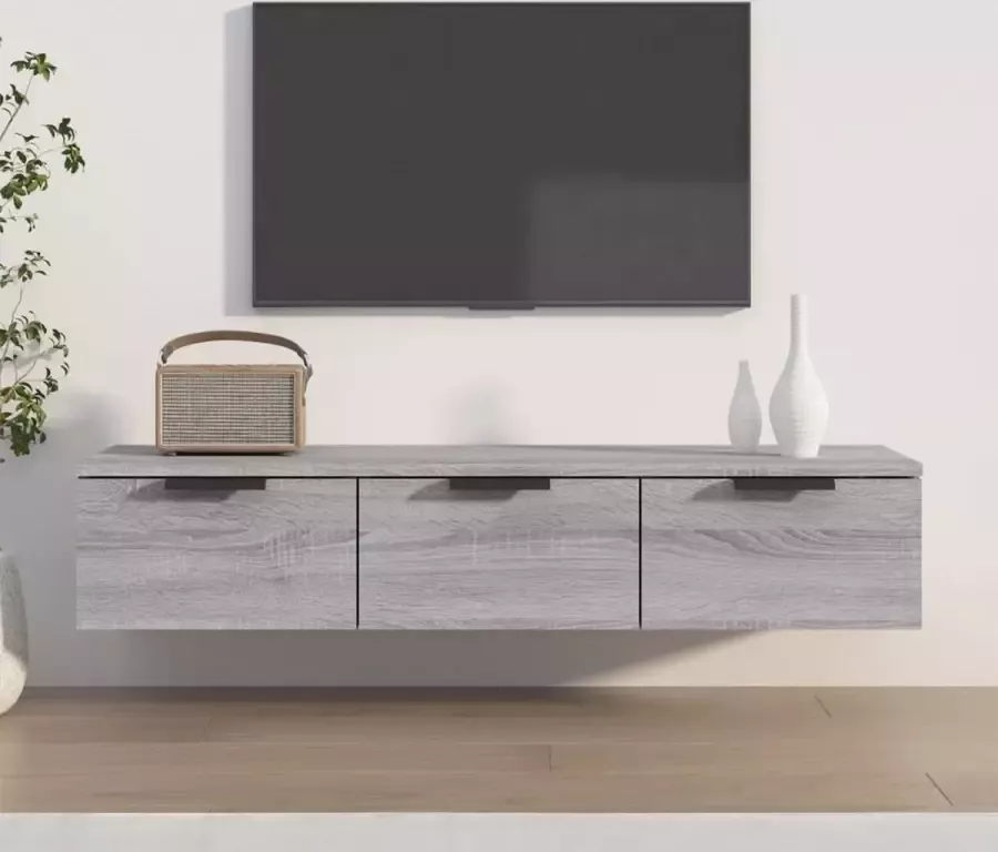Furniture Limited Wandkast 102x30x20 cm bewerkt hout grijs sonoma eikenkleurig