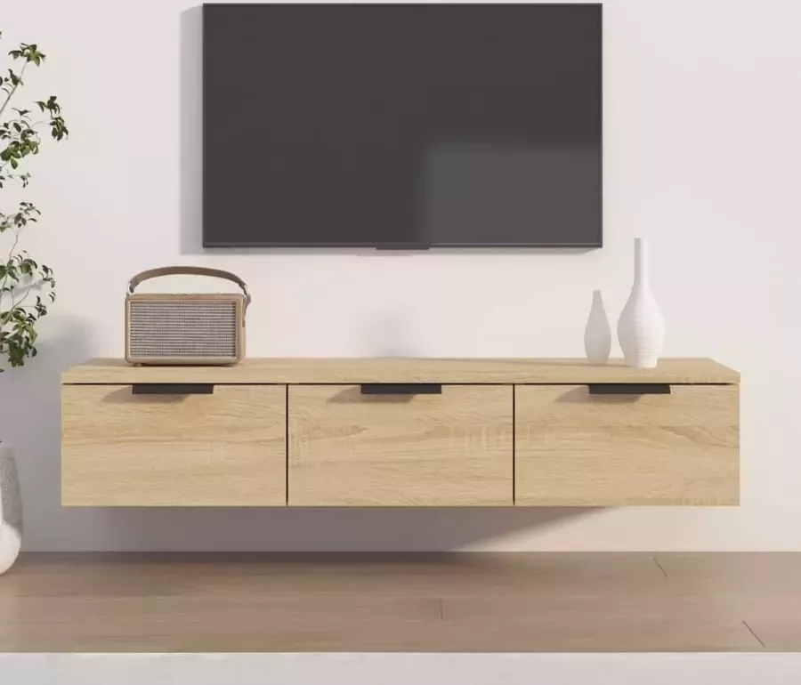 Furniture Limited Wandkast 102x30x20 cm bewerkt hout sonoma eikenkleurig