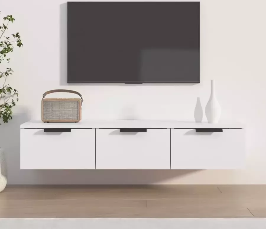 Furniture Limited Wandkast 102x30x20 cm bewerkt hout wit