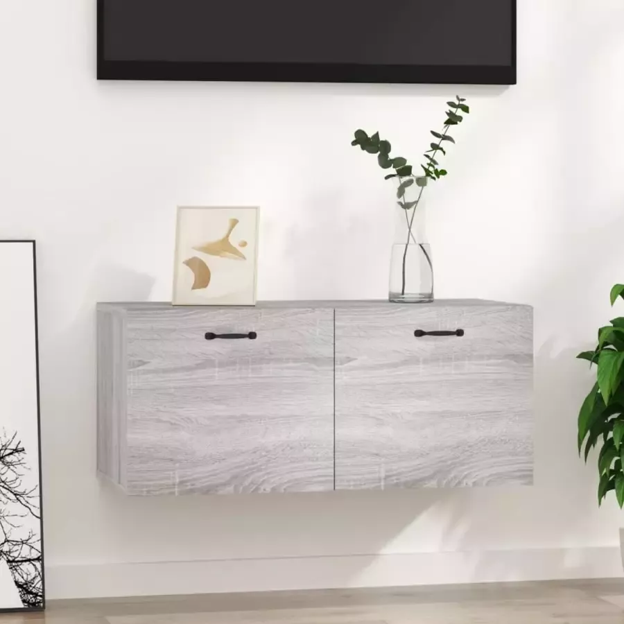 Furniture Limited Wandkast 80x35x36 5 cm bewerkt hout grijs sonoma eikenkleurig