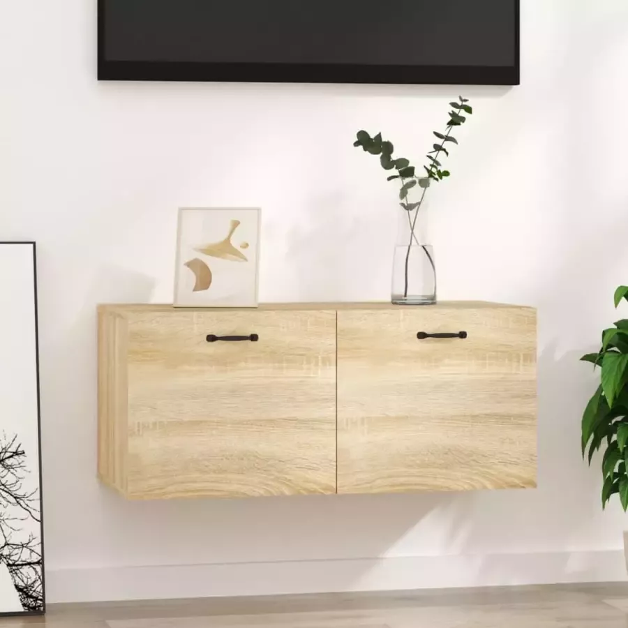 Furniture Limited Wandkast 80x35x36 5 cm bewerkt hout sonoma eikenkleurig