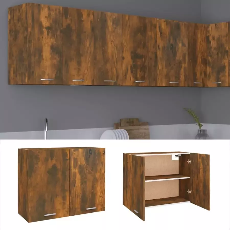 Prolenta Premium INFIORI Wandkast hangend 80x31x60 cm bewerkt hout gerookt eikenkleurig