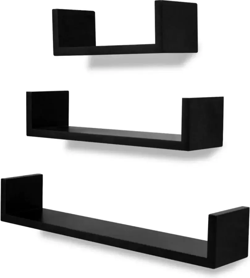 Furniture Limited Wandplanken 6 st zwart