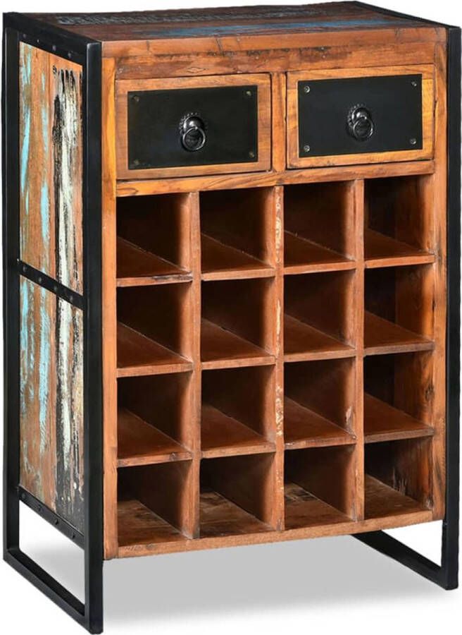 Furniture Limited Wijnrek voor 16 flessen massief gerecycled hout