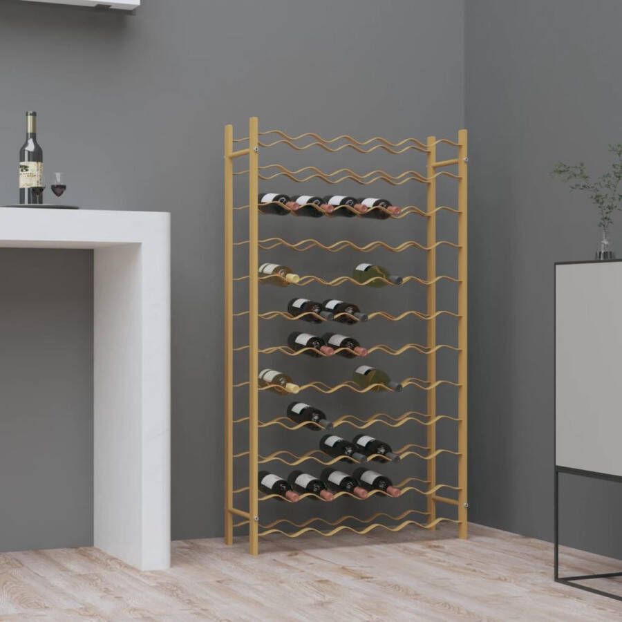 Furniture Limited Wijnrek voor 72 flessen metaal goudkleurig