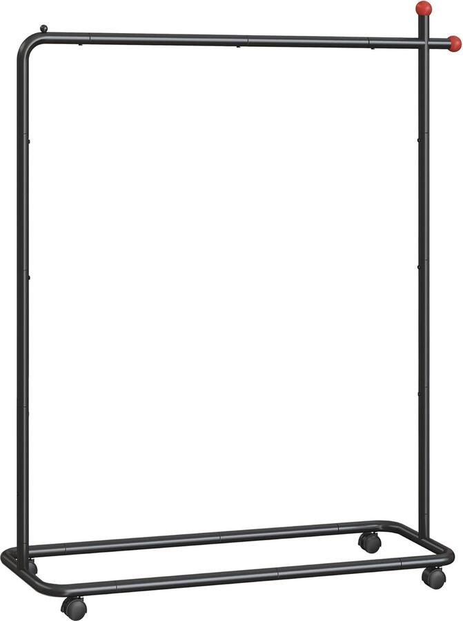 FurnStar Kledingrek op wieltjes Kapstok 155 x 103 x 39 cm Metaal Zwart