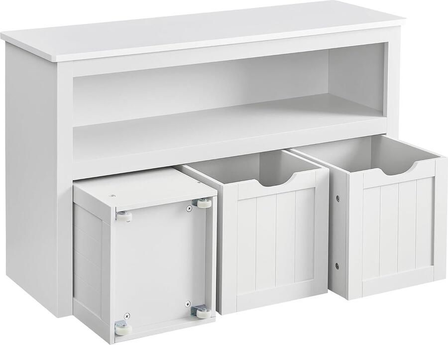 FurnStar Schoenenrek – Ruimtebesparend Stabiel en Verstelbaar – met wielen Ideaal voor Woonkamer Hal & Slaapkamer Schoenenrek hout – 30 x 102 x 60 cm – Zandbeige