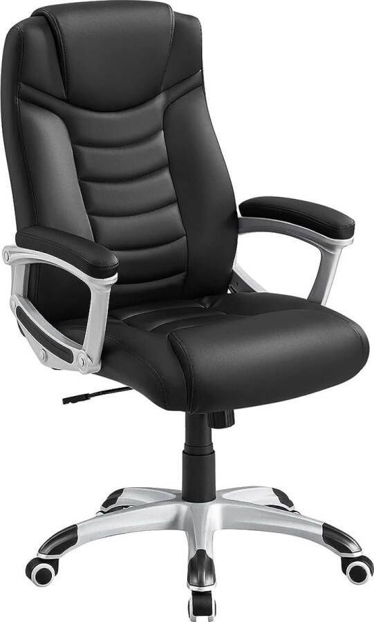 FurnStar Luxe bureaustoel Ergonomische bureaustoel Gamestoel Met wieltjes Zwart