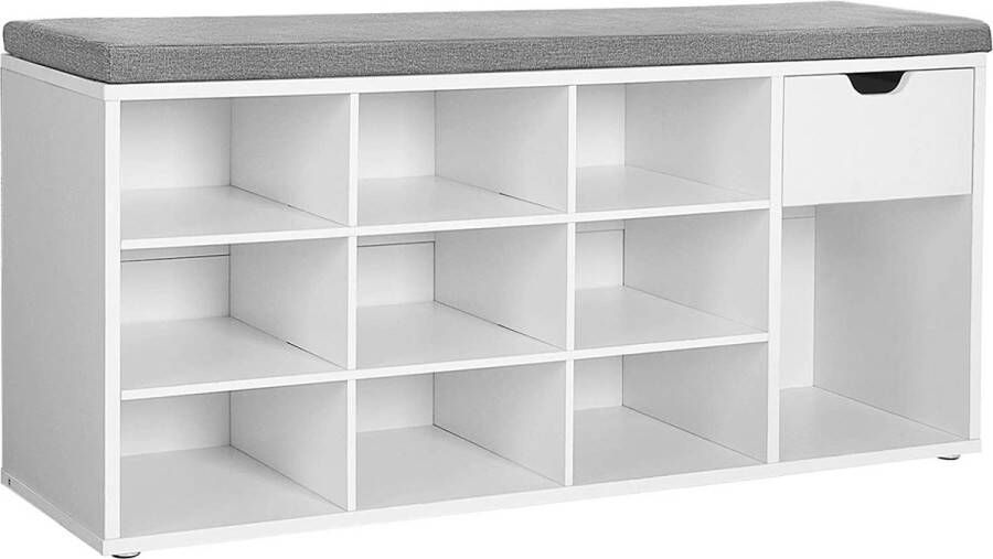 FurnStar schoenenbank Opbergbank 104x30x48cm Wit