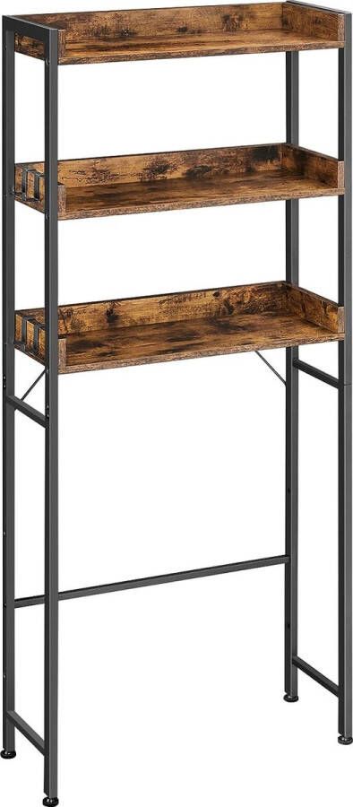 FurnStar Wasmachine rek Wc kast 63x25x165cm Bruin