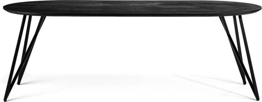 Furntastik Eetkamertafel Almeria ovaal 220x100 cm zwart