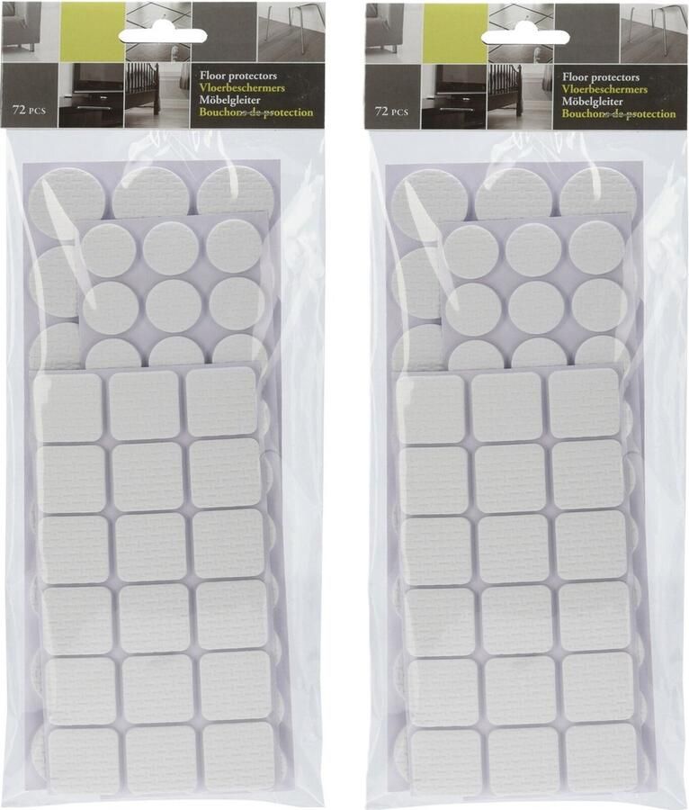 FX Tools Meubelviltjes antislip beschermers grijs 144x kunststof 3 formaten mix van 20-28 mm vloerbeschermers