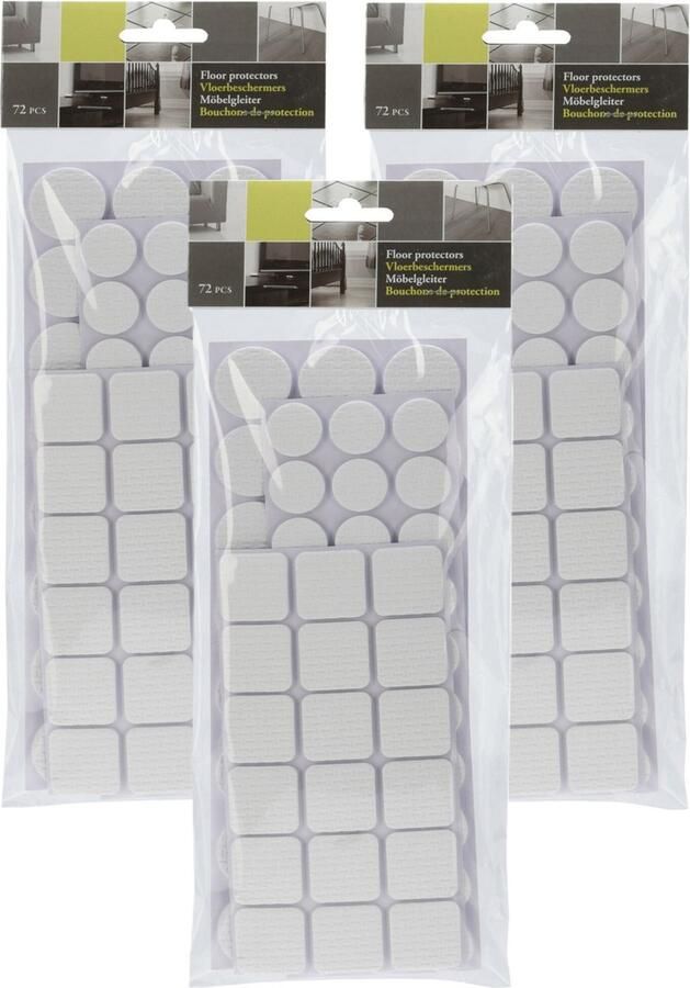FX Tools Meubelviltjes antislip beschermers grijs 216x kunststof 3 formaten mix van 20-28 mm vloerbeschermers