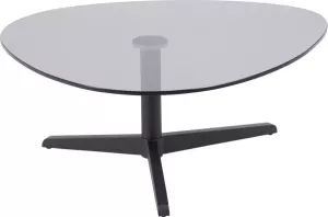 Hioshop Barnes salontafel met gerookt glazen tafelblad zwart.