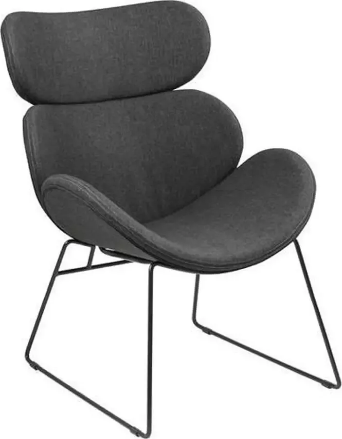 Hioshop Cazy fauteuil grijs zwart onderstel. - Foto 1