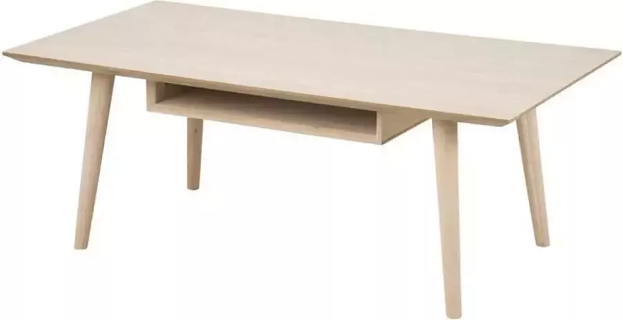 Hioshop Cent salontafel met 1 plank eiken geloogd wit 115x60x42 cm. - Foto 2