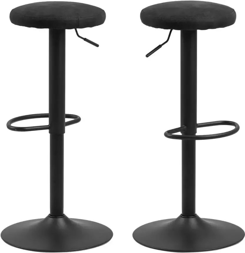 Hioshop 2 x Finurly barstoel grijs.