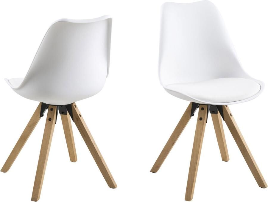 Fyn Dry Kuipstoel Met houten onderstel Wit