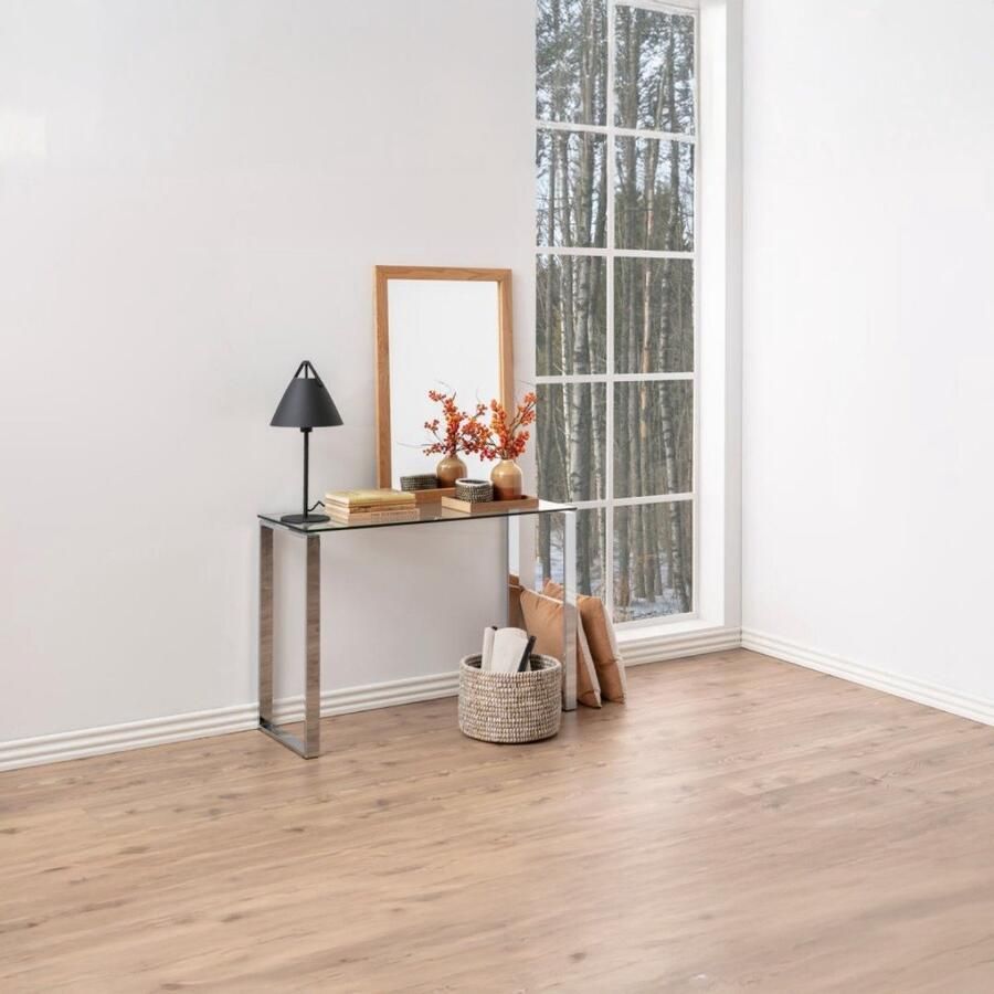 Scandes Meubelen-Online wandtafel Magnus glas met chroom sidetable - Foto 3