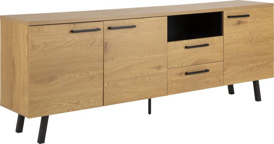 Fyn Mallow dressoir 3 deuren 2 lades en 1 vak eik zwart