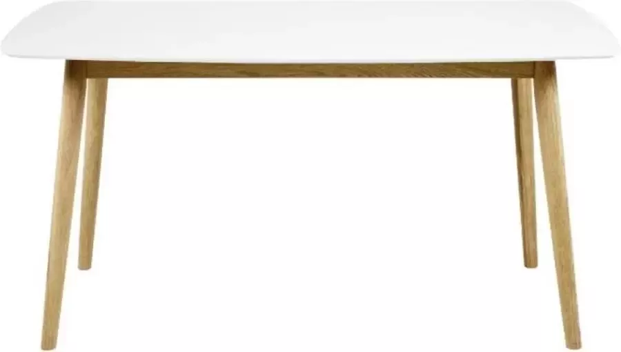 Hioshop Nico eettafel wit eiken 150x80 cm.
