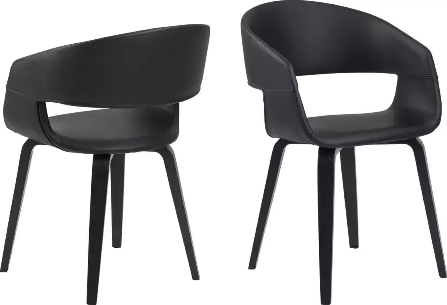 Hioshop 2 X Nohr Eetkamerstoel Zwart. - Foto 1