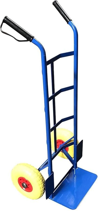 G -rack G-Rack Stalen Steekwagen Stalen Steekwagen met Hoge Rug en Anti-Lek Banden 35 x 40 x 130 cm Zware Trolley voor Heffen Bezorgen Verhuizen Handwagen Blauw met 325kg Laadvermogen