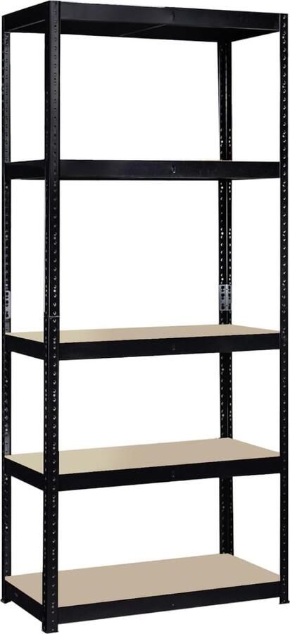 G-Rack garagerek: 180 cm x 90 cm x 30 cm Enkele baai zwarte eenheid met 5 lagen 175 kg laadgewicht per laag (875 kg per rek) voor uw garage en elders! Plankeenheid Van Racking