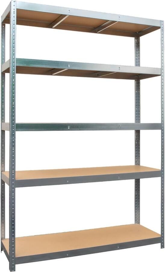 G-Rack Garagestellingen: 180 x 90 x 45-1 vak gegalvaniseerd staal 5 lagen platenbak met draadrek