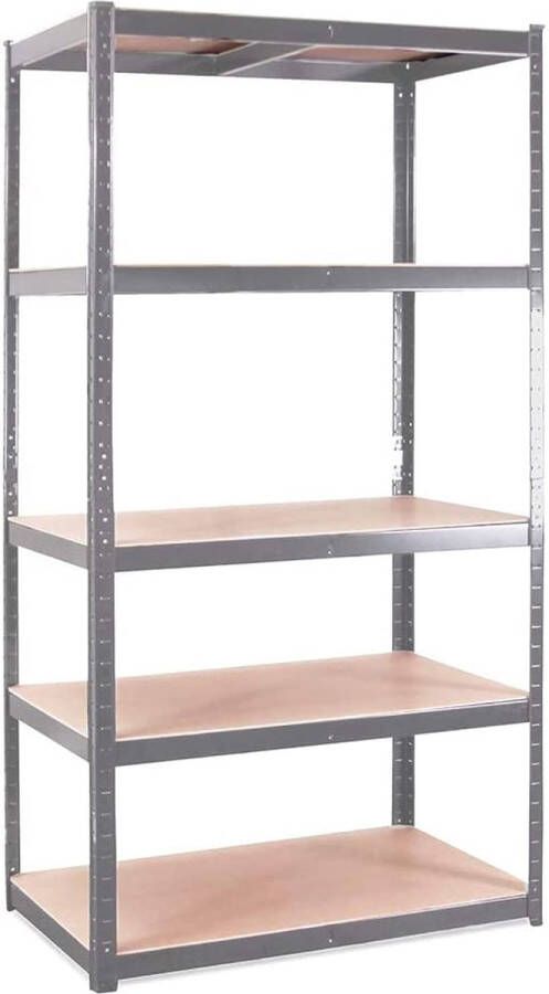 G-Rack © Garageschap: 150 cm x 75 cm x 30 cm Enkel schap grijs 5 niveaus Draagvermogen van 175 kg per plank (875 kg per unit) Veelzijdig gebruik 5 jaar garantie