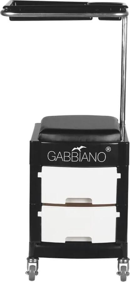 Gabbiano Pedicure kruk zwart wit -pedicurebureautje met kruk pedicure-assistent met lades