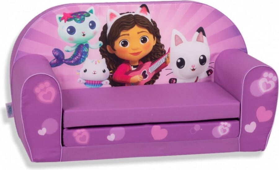 Gabby's Dollhouse Bank 2-zit Uitklapbaar Slaapbank -Paars