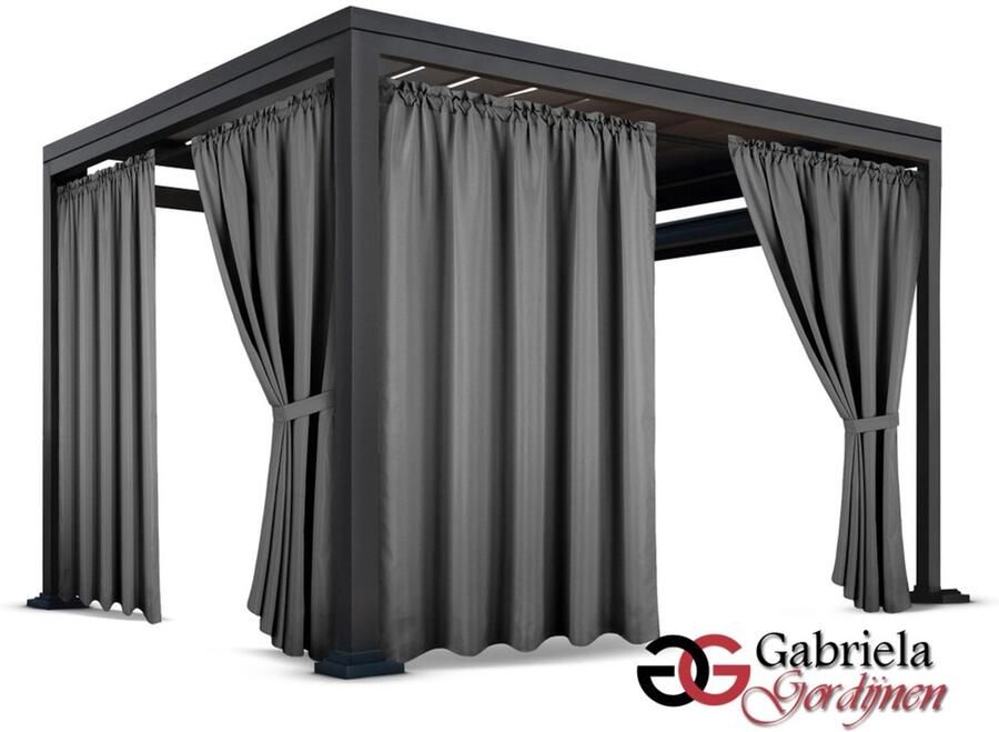 Gabriela-Gordijnen Gabriela-Decor Buitengordijnen 2 stuks Waterdicht Tuin Pergola Overkapping Balkon- Buiten gordijnen Schaduwdoek Schaduwgordijn paviljoens Outdoor gordijnen