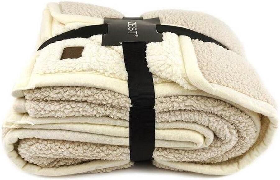 Zest Luxe plaid Super zacht Vacht Zijde & Teddy 125x150 cm Dubbele voering Dekentje voor op de bank Heerlijk warm Fleecedeken Uniek design Exclusief verkrijgbaar Fleeceplaid Plaid bank Perfect om te geven als cadeau - Foto 2