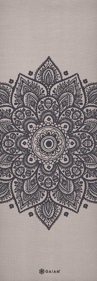 Gaiam Yoga Mat Sustained Grey Sundial Flower 5 mm