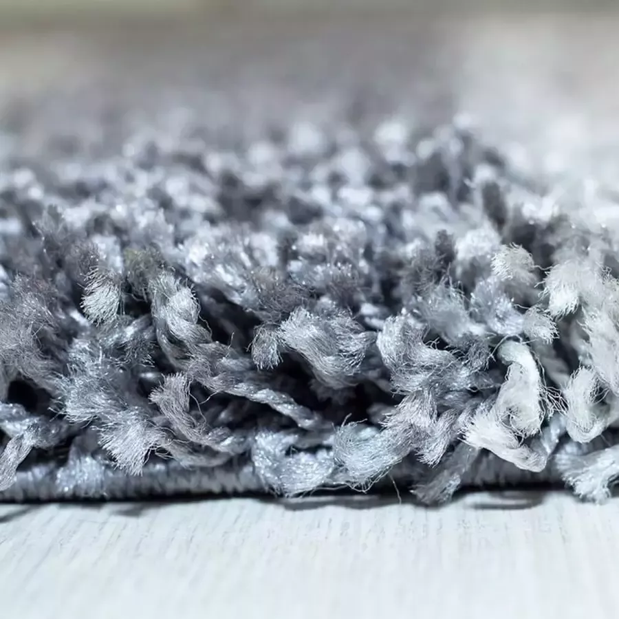 Adana Carpets Hoogpolig vloerkleed met ruitpatroon grijs geschikt voor de woonkamer met een jute achterkant afmetingen: 200 cm x 290 cm - Foto 2