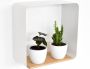 Galeara Design Wandschap 24cm x 24cm x 12cm. Wandrek wit met hout wandplank Zoox Wandschappen design metaal - Thumbnail 2