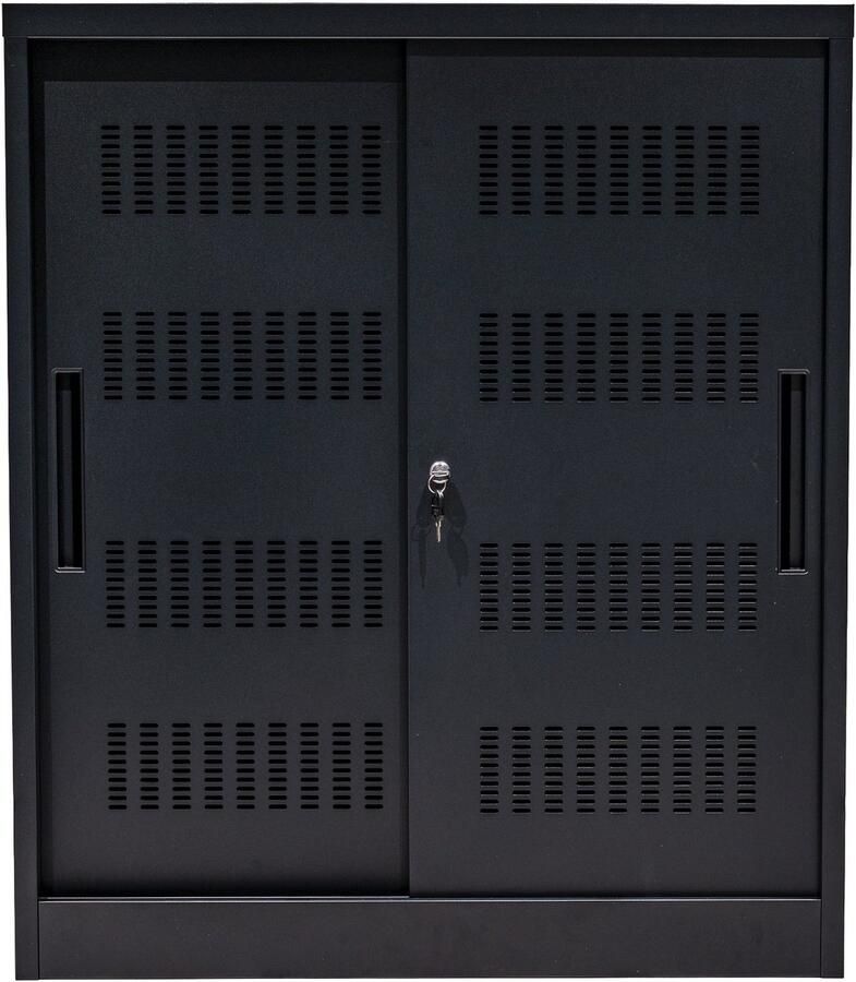 Game Hero Schuifdeurkast Kantoorkast met slot Archiefkast Dossierkast Zwart