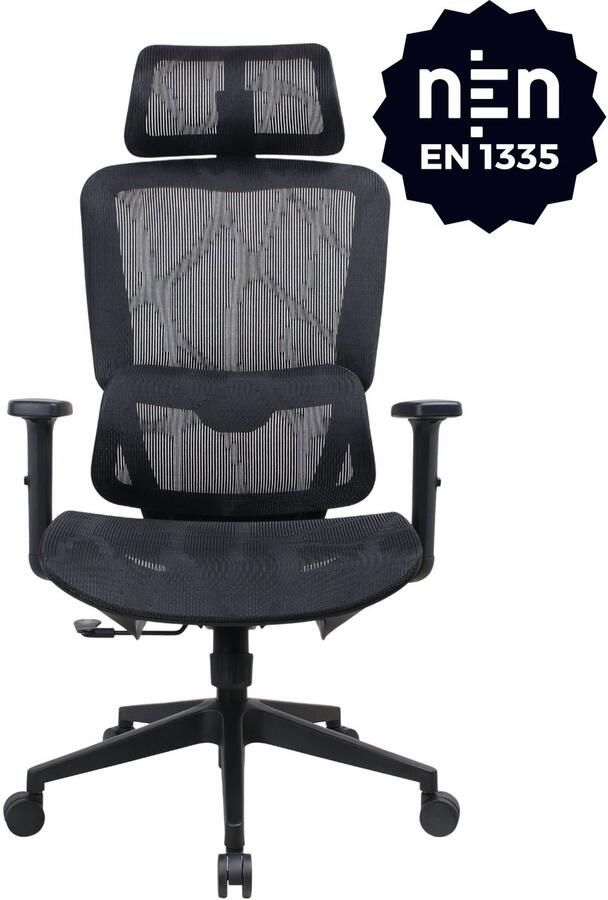 Game Hero OFFICE HERO Trader X1 Ergonomische Bureaustoel voor Volwassenen Kantelfunctie Mesh 130KG Zwart