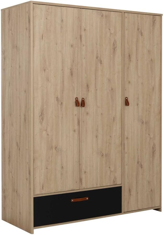 Gami Kledingkast Liam 152cm met 3 deuren & 1 lade artisan eik - Foto 6